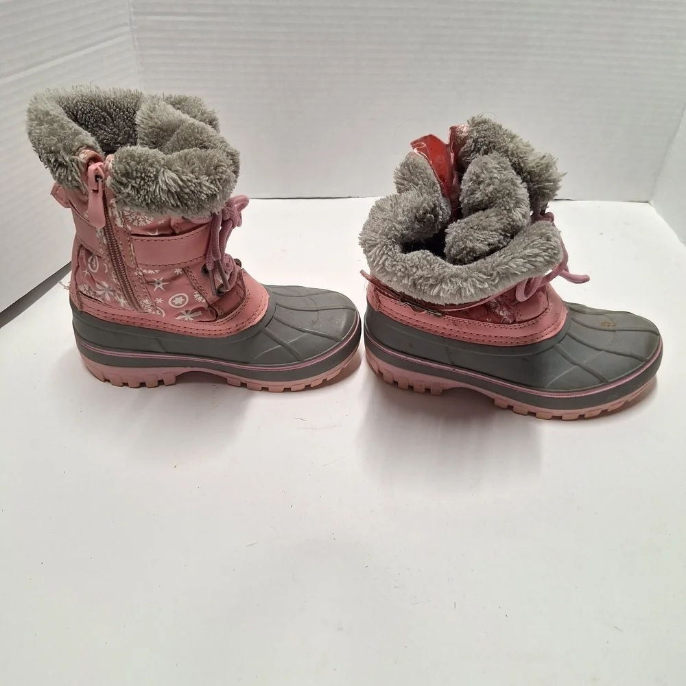 Stylish Pink and Gray Kids Boots